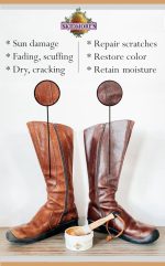 Skidmore's Leather Cream - All-Natural, Non-Toxic Leather Conditioner - Proudly Made in the USA Since 1984. Its water-repellent formula rejuvenates leather couches, car seats, boots, shoes, purses, bags, and tack with ease.